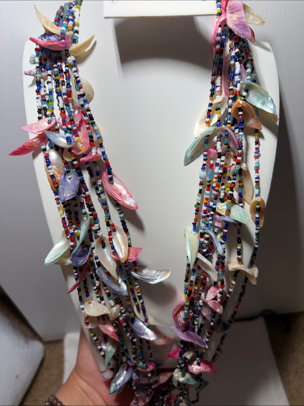 Handcrafted Multicolor Shell Beaded Necklace - Women Jewelry